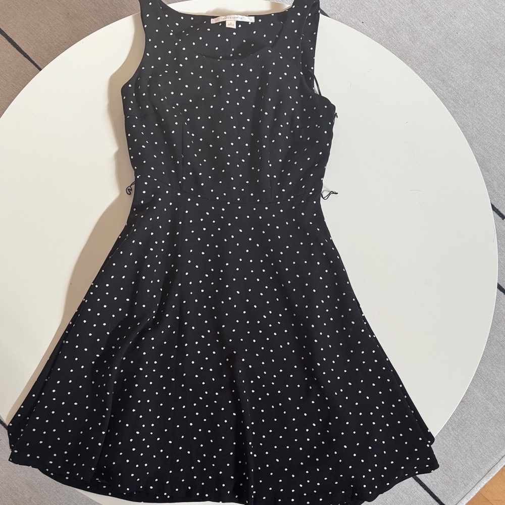 LC Lauren Conrad Black and White Polka Dot Mini Dress